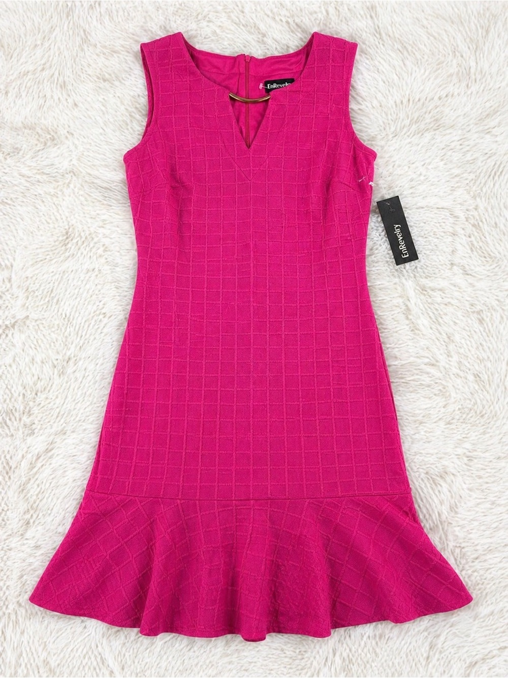 EnRevelry Sleeveless Textured Fit Flare Dress Pink Size 6 NWT